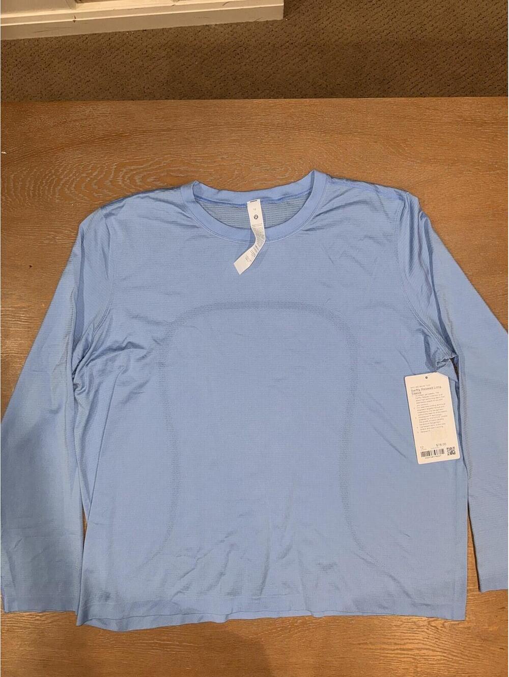 NWT Lululemon Swiftly Relaxed Long-Sleeve Shirt SIZE 12 Sinatra Blue